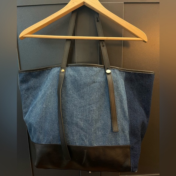 SEE BY CHLOE ANDY SHOPPER TOTE BAG DENIM/LEATHER - Picture 2 of 14
